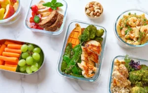 Meals prepared in glass containers