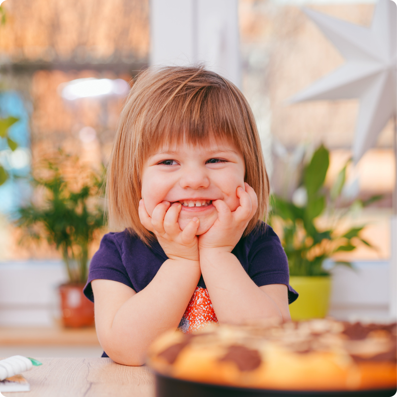 Toddler smiling