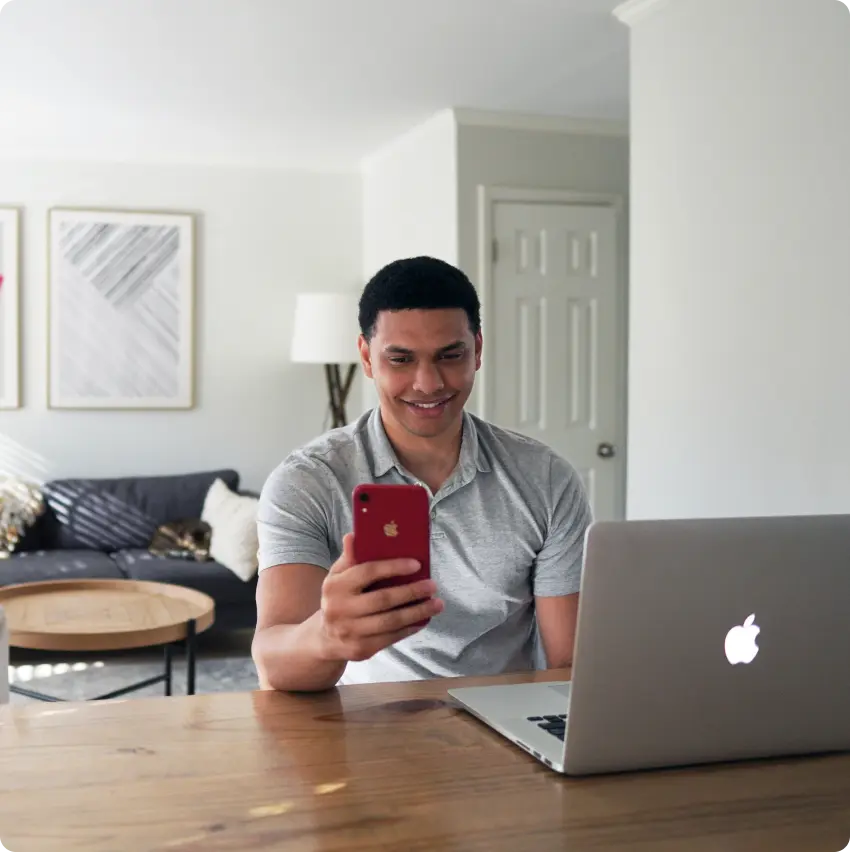 Man looking at laptop